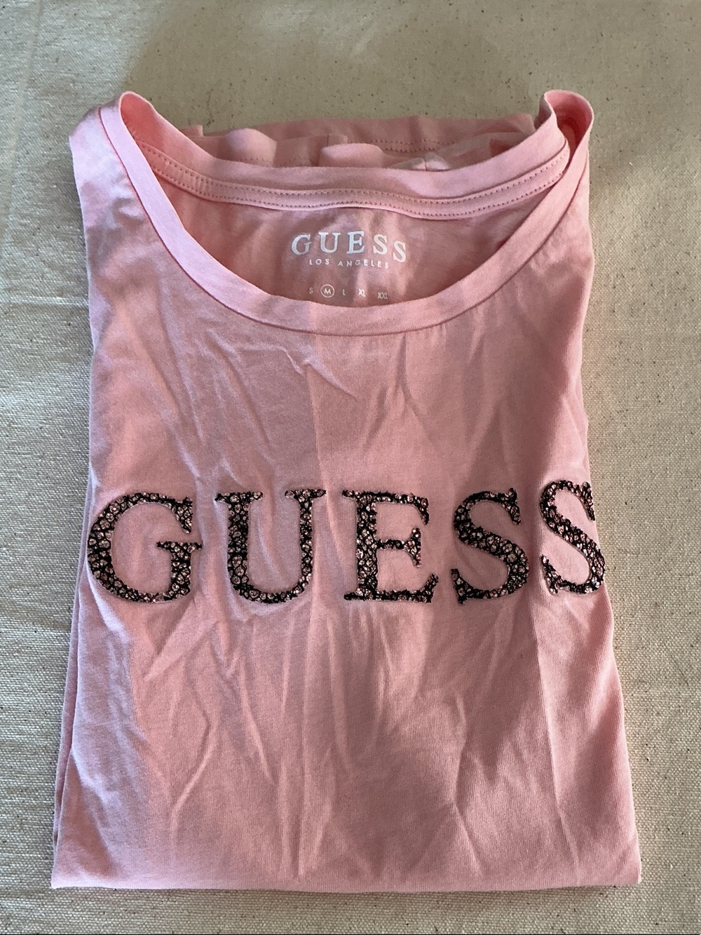 Guess Pink Logo Tee size m
